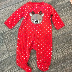 Carter’s reindeer fleece zipper pjs